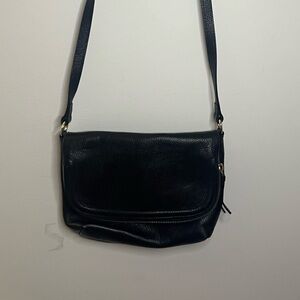 Nordstrom Annie Black Leather Crossbody Simple Purse Bag